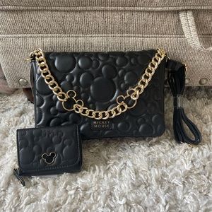 DISNEY mickey mouse head black purse and matching wallet set primark exclusive